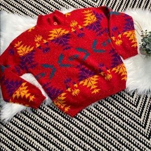 Vintage 70’s southwest multi colored knit sweater